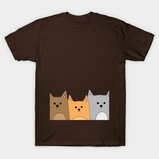 Three Cats T-Shirt by alisadesigns
